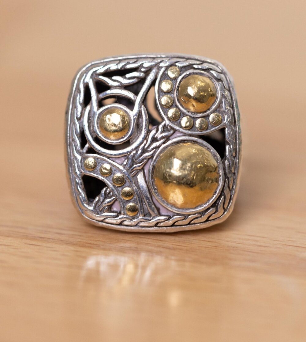 John Hardy Dot Collection Classic Chain ring Womens Cocktail Ring Silver